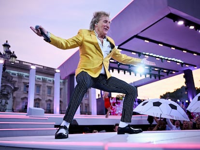 Sir Rod Stewart, durante el concierto llamado 'Platinum Party at the Palace', celebrado en Buckingham, Londres.