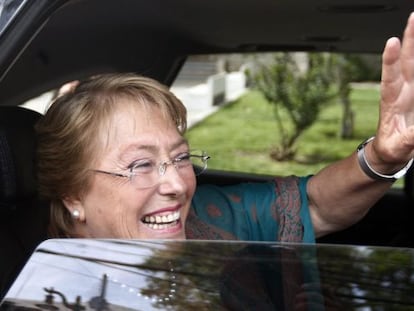 Michelle Bachelet, el domingo en Santiago.