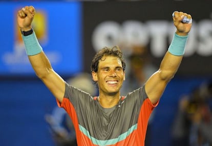 Nadal celebra la victoria.