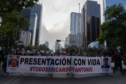 Familiares exigen al Estado mexicano la inmediata búsqueda y presentación con vida de Antonio Díaz y Ricardo Lagunes, el pasado 18 de enero.