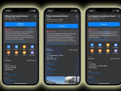 Apple Maps agrega información sobre medidas COVID-19 en aeropuertos