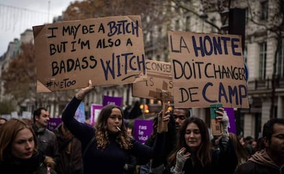 Marcha en París contra la violencia machista el pasado 24 de noviembre.