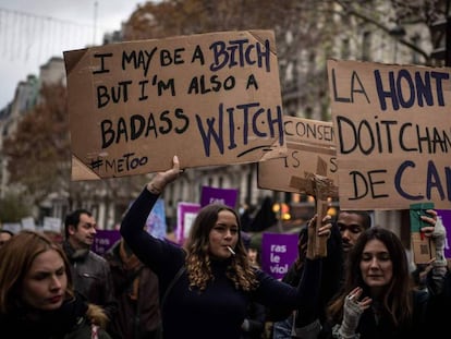 Marcha en París contra la violencia machista el pasado 24 de noviembre.