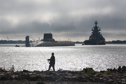 A nuclear ballistic missile submarine at a Russian Navy Day ship parade in St. Petersburg, July 26, 2017.