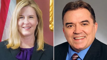 Melissa Hortman y John Hoffman.