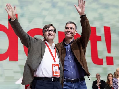 Salvador Illa y Pedro Sánchez, en el Congreso del partido, el pasado fin de semana.