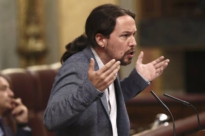 Pablo Iglesias en el Congreso el pasado día 30 de agosto.