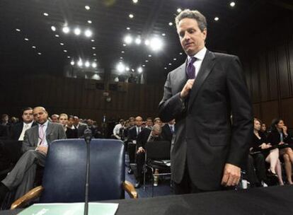 El secretario del Tesoro, Timothy Geithner, ayer en el Capitolio.