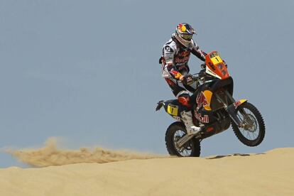 Cyril Despres en un momento de la primera etapa del Dakar.