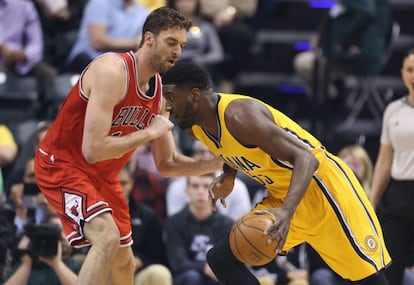 Indiana Pacers en un partido contra los Chicago Bulls.