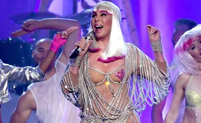 Cher, durante su actuación en los premios Billboard, en 2017.