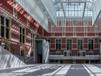 Aspecto del patio Este del Rijksmuseum, en una de las fotos realizadas del proceso de restauración por José Manuel Ballester.