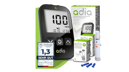 Medidores de glucosa sobre fondo blanco.