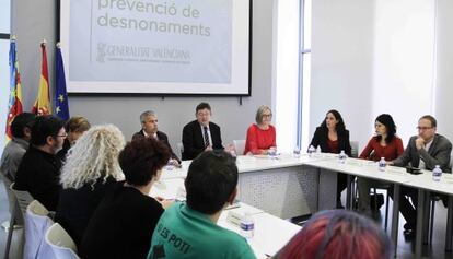Ximo Puig preside la Mesa por la Prevención de los Desahucios.