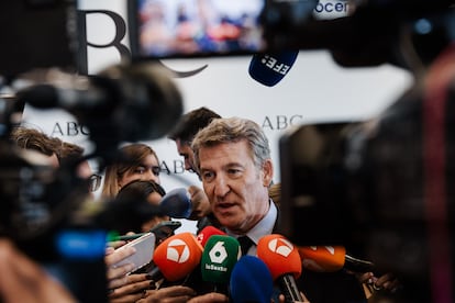 El presidente del PP, Alberto Núñez Feijóo, el 24 de junio de 2025, en Madrid.