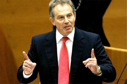 Blair, durante su discurso ante los diputados europeos.