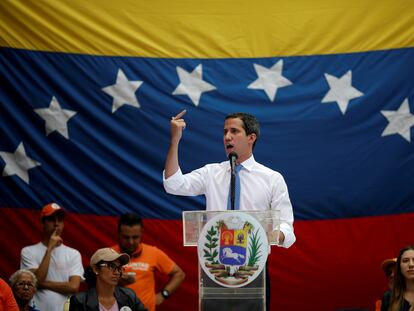 El líder opositor venezolano Juan Guaidó, durante una rueda de prensa en Caracás, el 30 de septiembre de 2019.