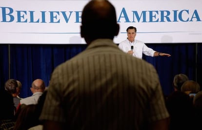 Romney, el domingo, en un mitin en Illinois