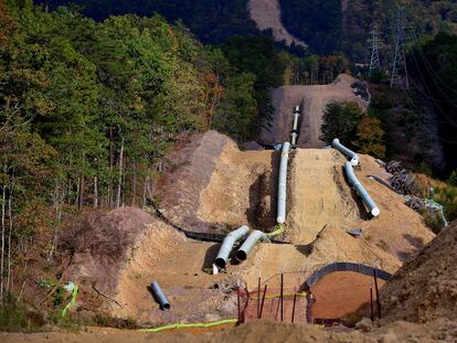 Proyecto de construcción del gasoducto Mountain Valley cerca de Elliston