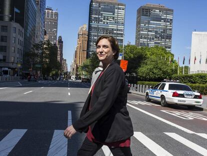 Ada Colau, alcaldesa de Barcelona, en Nueva York.
