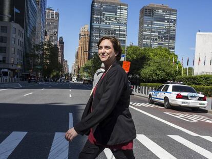 Ada Colau, alcaldesa de Barcelona, en Nueva York.