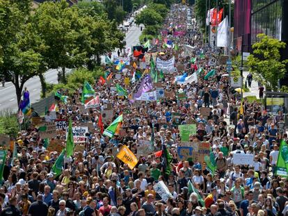 Marcha de Fridays for Future en Aquisgrán (Alemania) el 21 de junio, cuando se convocó una concentración global por el clima a la vez que la ONU se citaba en su conferencia por el clima.