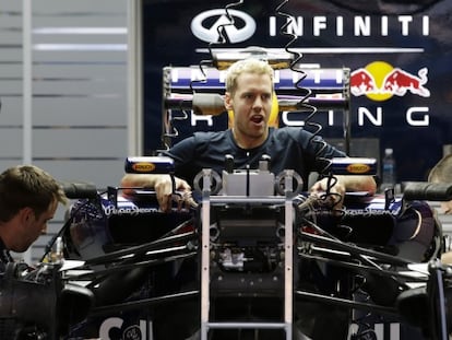 Vettel prepara su bólido en el circuito de Yeongam.