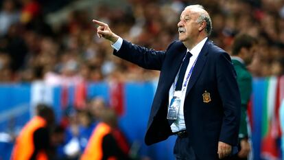 El entrenador Vicente Del Bosque, durante la Eurocopa 2016.