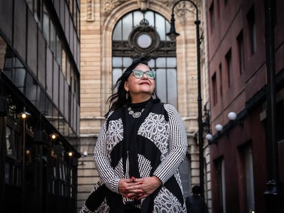 Norma Lucía Piña Hernández en el Centro Histórico de Ciudad de México.