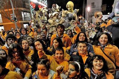 Falla infantil de Exposición-Micer Mascó, que anoche ganó el primer premio.