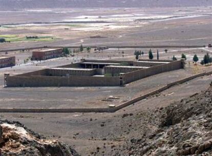 Vista del penal de Tazmamart, situado en el Atlas Medio marroquí, donde fueron encarcelados  durante más de veinte años militares golpistas contra Hassan II.