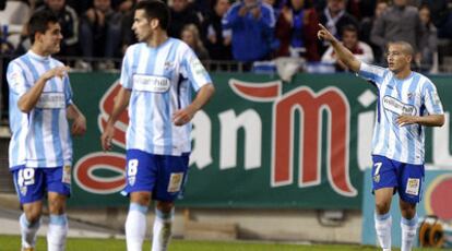 El delantero del Málaga anota el único gol del partido ante el Getafe