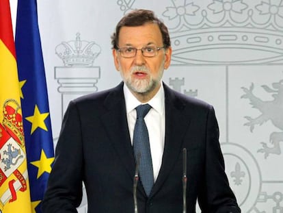 Mariano Rajoy em sua fala desta quarta.