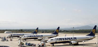 Imagen de los aviones de la aerol&iacute;nea Ryanair.