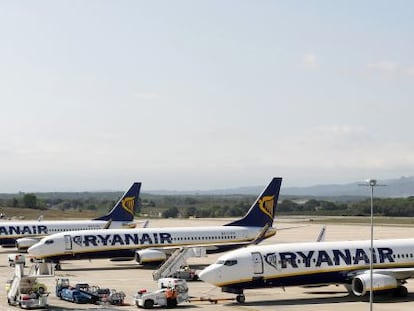 Imagen de los aviones de la aerol&iacute;nea Ryanair.