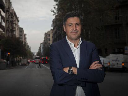 José Rosiñol, presidente de Societat Civil Catalana, este jueves en la calle de Balmes en Barcelona.