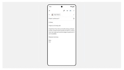 Uso de la función de Gemini Pulir en la aplicación Gmail