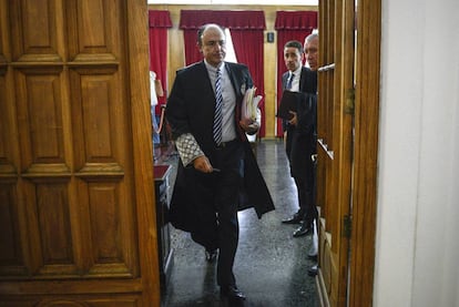 El fiscal Florentino Delgado, en 2014 durante el juicio al expresidente de la Diputación de Ourense, José Luis Baltar.