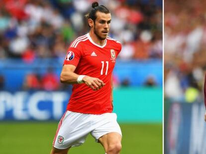 Gareth Bale (Gales) y Cristiano Ronaldo (Portugal), jugando con sus respectivas selecciones nacionales durante la Eurocopa 2016.