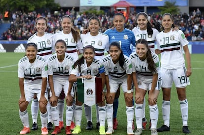 El equipo mexicano, antes de jugar la final.