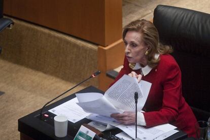 Rosario Green en una sesión en el Senado mexicano en 2011.