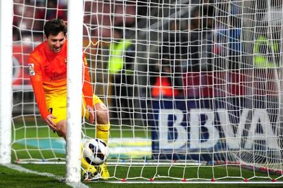 Messi, después de su primer gol.