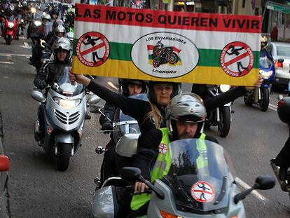 Protesta motera en Madrid