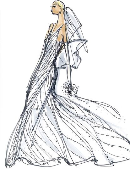 El vestido que Narciso Rodriguez diseñó para su primera boda se inspiraba en el minimalista diseño que confeccionó para Carolyn Bessette.
