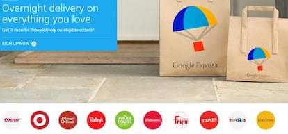 Captura de pantalla de la web de Google Express. 