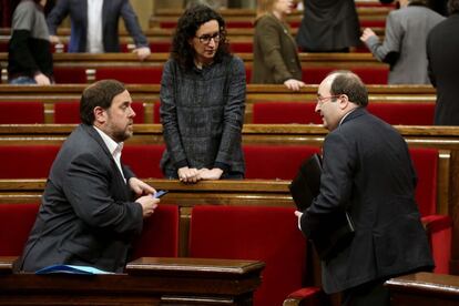 Junqueras amb Iceta i Rovira.