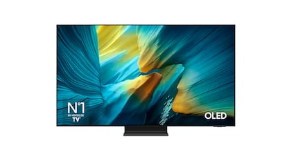 Samsung TV on white background.