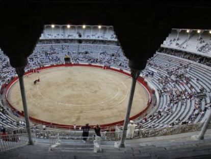 Vista de la plaza de la Monumental de la primera corrida tras la prohibición del espectáculo.