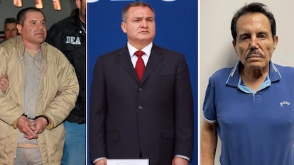 Joaquín El Chapo Guzmán, Genaro García Luna e Ismael El Mayo Zambada.