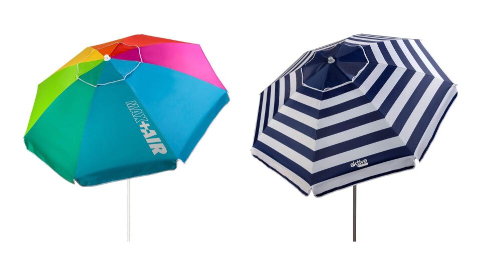 Sombrilla de playa disponible en diferentes colores.